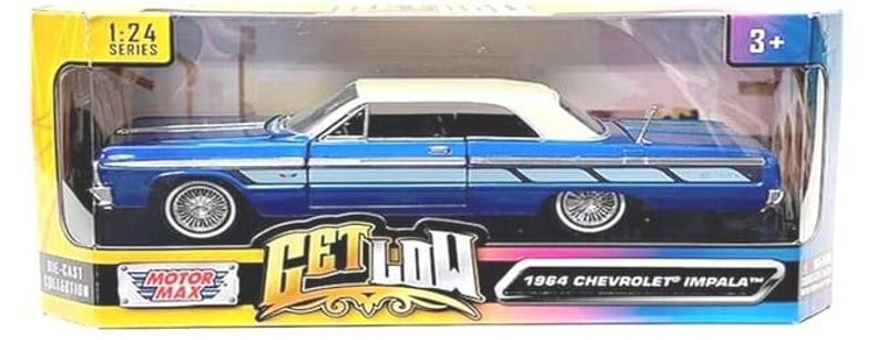Chevrolet Impala low rider 1964 blå - skala 1:24