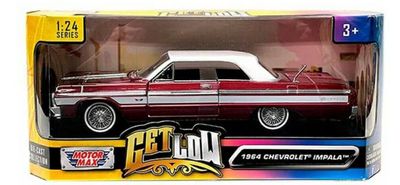 Chevrolet Impala low rider 1964 röd - skala 1:24