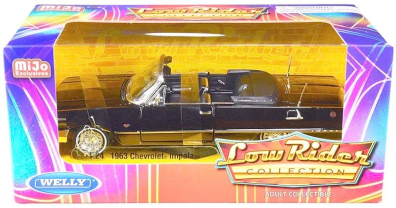 Chevrolet Impala Conv. 1963 svart low rider - skala 1:24