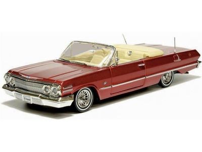 Chevrolet Impala Conv. 1963 röd low rider - skala 1:24