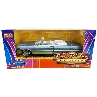 Chevrolet Impala Conv. 1963 blå low rider - skala 1:24