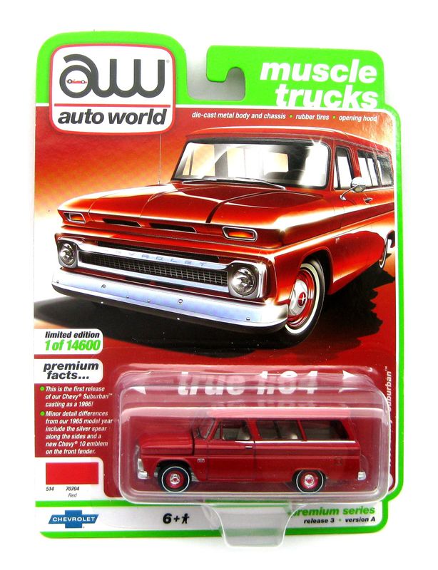 Chevrolet Suburban 1966 röd - skala 1:64