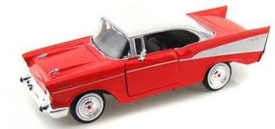 Chevrolet Bel Air 1957 röd/vit - skala 1:24