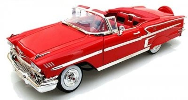 Chevrolet Impala 1958 röd - skala 1:24