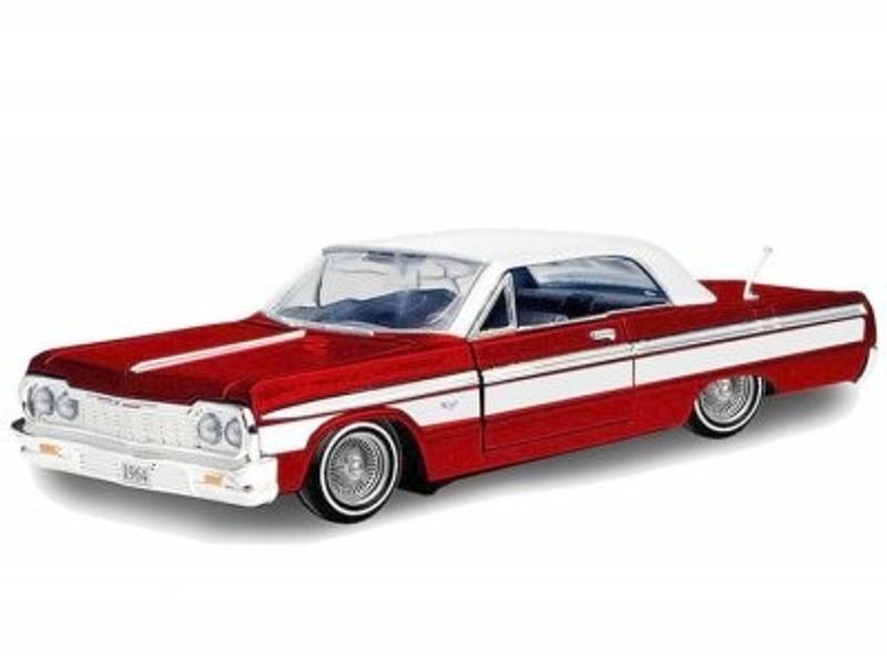 Chevrolet Impala low rider 1964 röd - skala 1:24