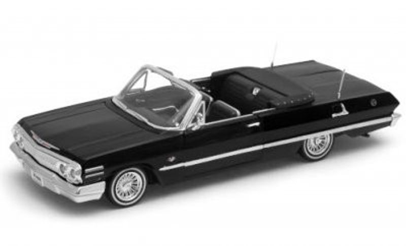 Chevrolet Impala Convertible Tuning 1963 svart - skala 1:24