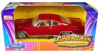 Chevrolet Impala SS 396 Coupe 1965 röd low rider - skala 1:24