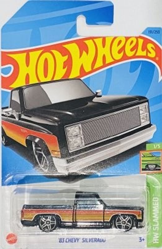 Chevrolet Silverado 1983 svart - Hot Wheels 1:64