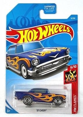 Chevrolet BelAir 57 blå med flammor- Hot Wheels 1:64