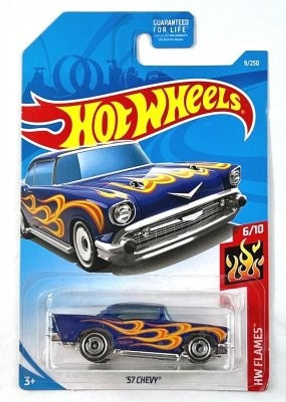 Chevrolet BelAir 57 blå med flammor- Hot Wheels 1:64