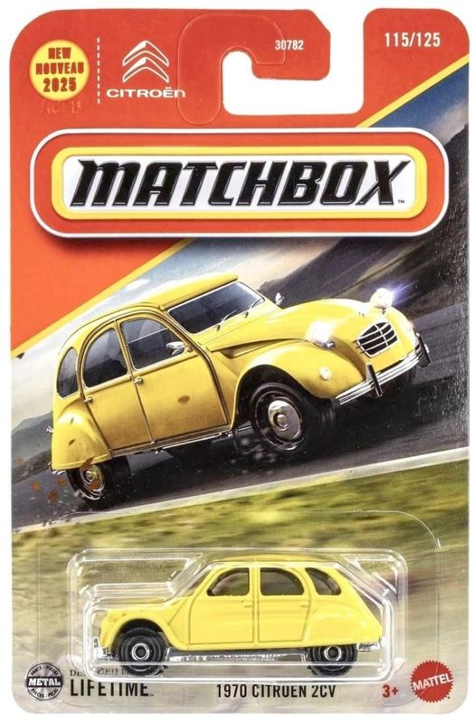 Citroen 2CV 1970 gul - Matchbox 1:64