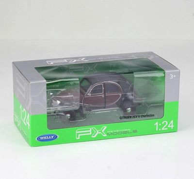 Citroen 2CV Charleston - röd/svart - skala 1:24