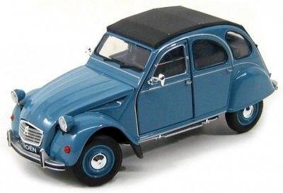 Citroen 2CV Charleston - blå/svart - skala 1:24