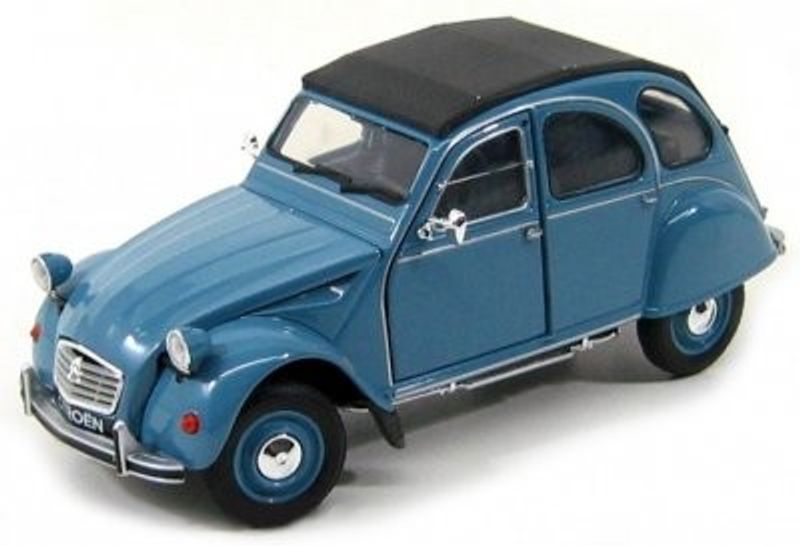 Citroen 2CV Charleston - blå/svart - skala 1:24
