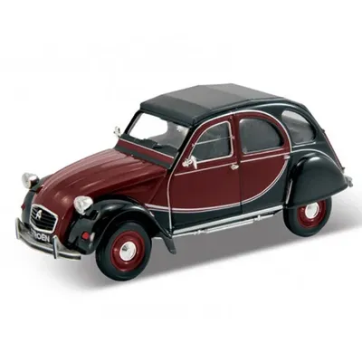 Citroen 2CV Charleston - röd/svart - skala 1:24