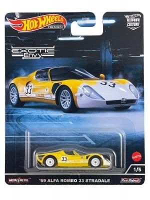 Alfa Romeo 33 Stradale 1969 gul - Hot Wheels 1:64