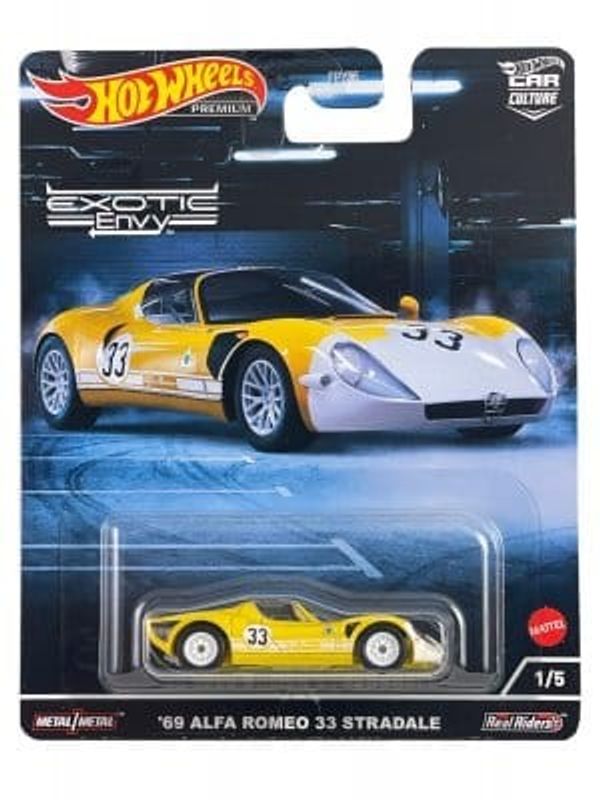Alfa Romeo 33 Stradale 1969 gul - Hot Wheels 1:64