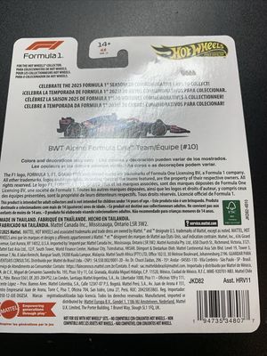 F1-series BWT Alpine 2025 #10 Pierre Gasly - Hot Wheels 1:64