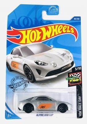 Alpine A110 Cup silver - Hot Wheels 1:64 (skadad förpackning)