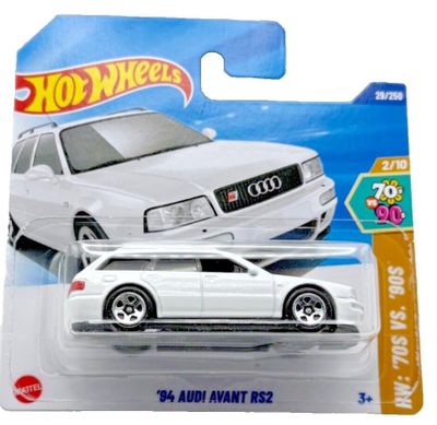 Audi RS 2 Avant 1994 vit - Hot Wheels 1:64 (short card) skadad förpackning