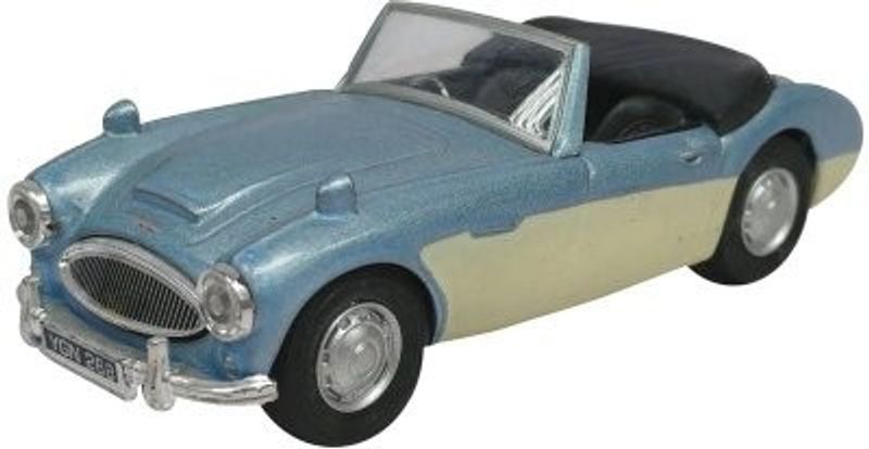 Austin Healey 100/6 blå/vit - skala 1:43