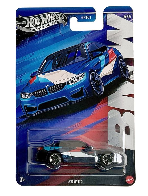 BMW M4 blå - Hot Wheels BMW silver series 1:64