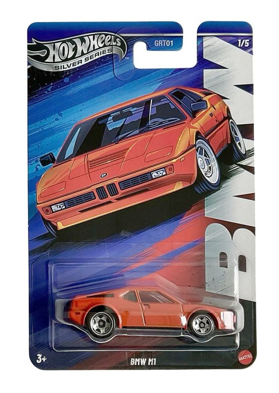 BMW M1 röd - Hot Wheels BMW silver series 1:64