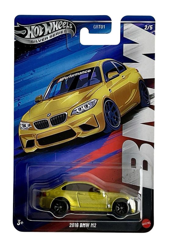 BMW M2 2016 gul - Hot Wheels BMW silver series 1:64