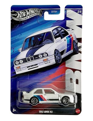 BMW M3 1992 vit- Hot Wheels BMW silver series 1:64