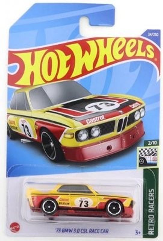 BMW 3.0 CSL 1973 racecar gul - Hot Wheels 1:64