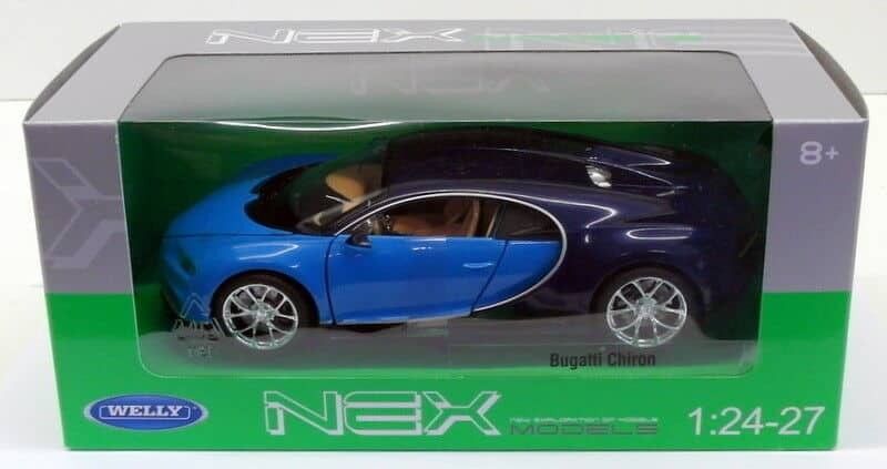 Bugatti Chiron, blå/mörk blå, 2016 - skala 1:24