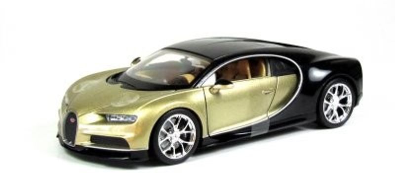 Bugatti Chiron 2017 guld/svart - skala 1:24