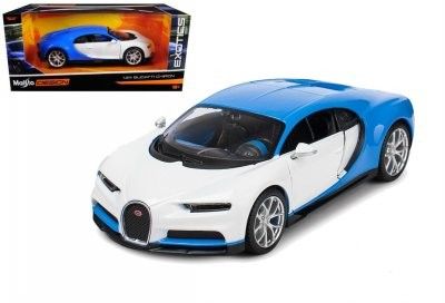 Bugatti Chiron vit/blå - skala 1:24