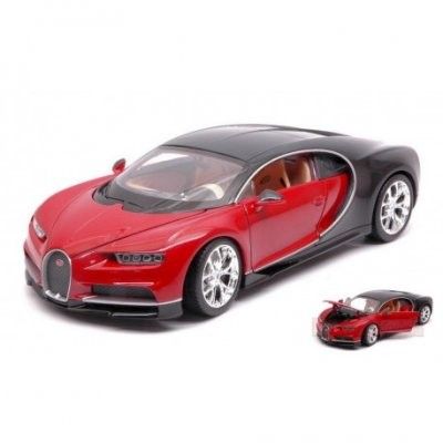 Bugatti Chiron röd/svart 2016 - skala 1:24