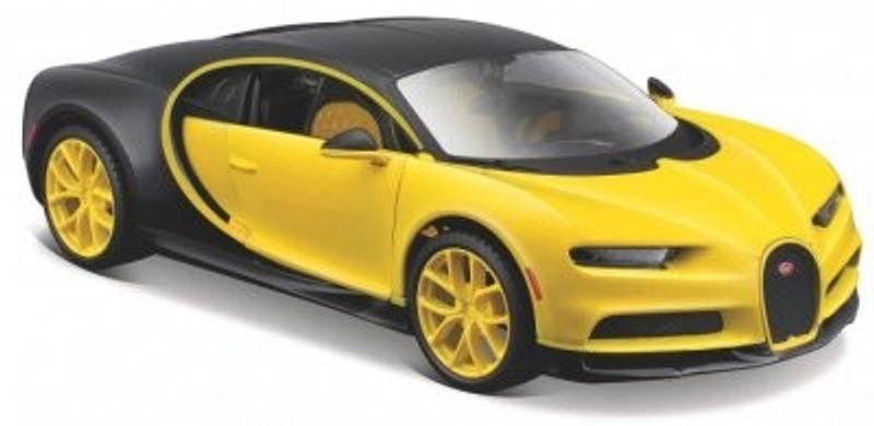 Bugatti Chiron gul/svart - skala 1:24