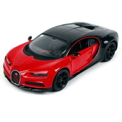 Bugatti Chiron sport, röd/svart - skala 1:24