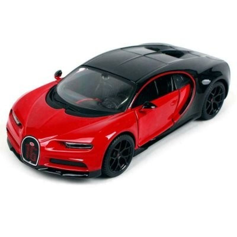 Bugatti Chiron sport, röd/svart - skala 1:24