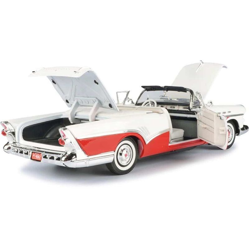 Buick Roadmaster Convertible 1957 vit/röd - skala 1:18