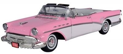 Buick Roadmaster Convertible 1957 rosa/vit - skala 1:18