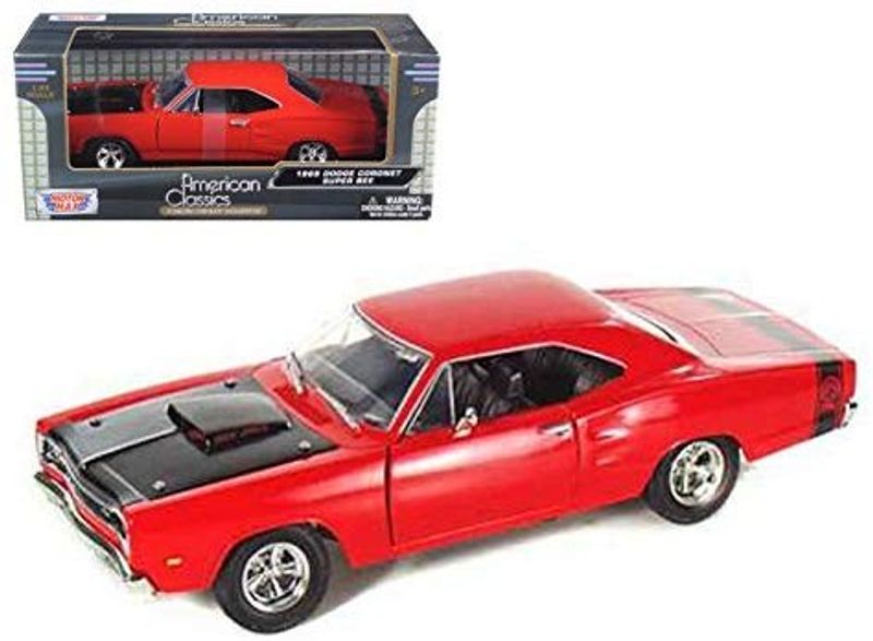 Dodge Coronet super Bee 1969 röd - skala 1:24