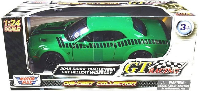 Dodge Challenger SRT Hellcat 2018 wide-body grön - skala 1:24