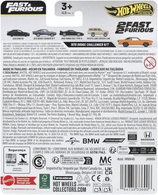 Dodge Challenger 1970 orange Fast & Furious - Hot Wheels 1:64
