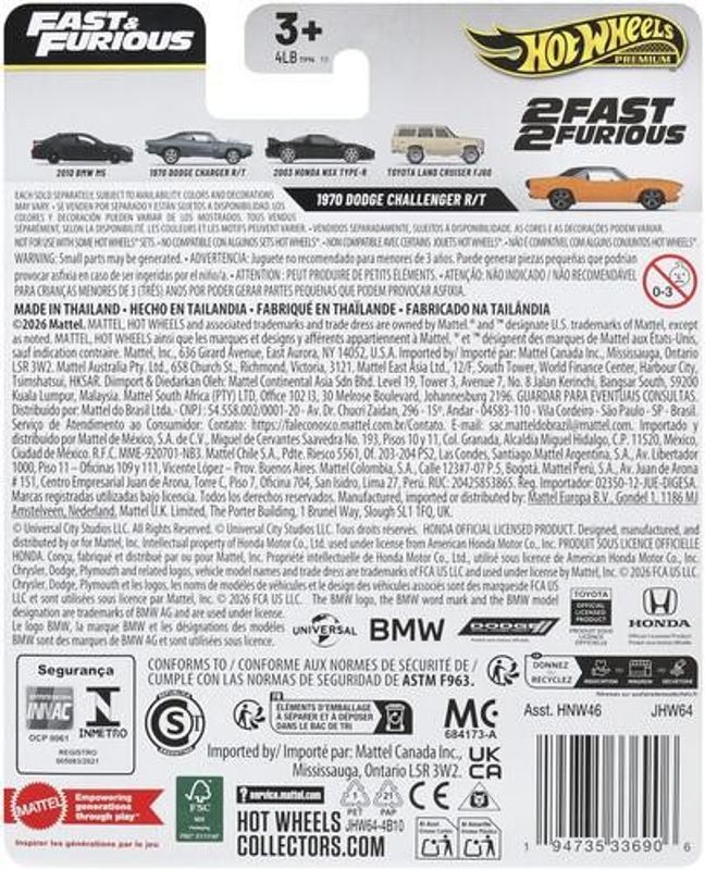 Dodge Challenger 1970 orange Fast & Furious - Hot Wheels 1:64