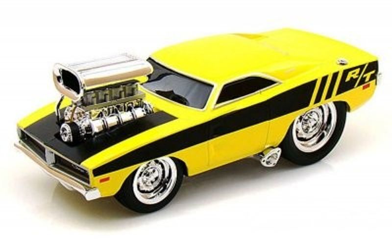 Dodge Charger R/T 1969 gul/svart - skala 1:24