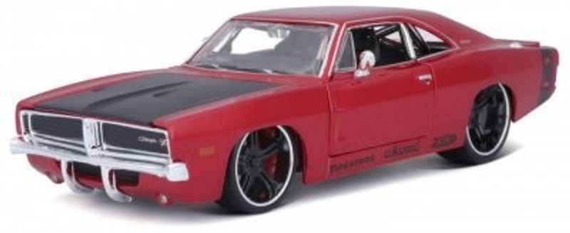 Dodge Charger R/T 1969 röd/svart - skala 1:24