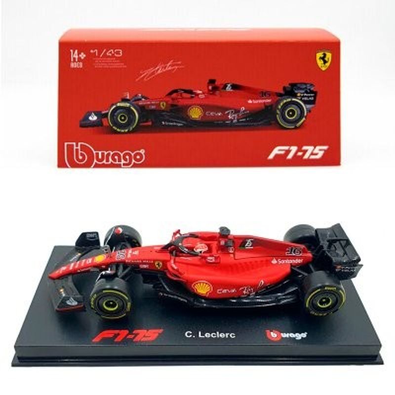 F1 Ferrari 2022 C. Leclerc med hjälm - Sign. - skala 1:43