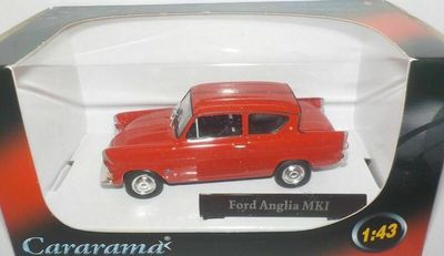 Ford Anglia Mk1 105E röd - skala 1:43