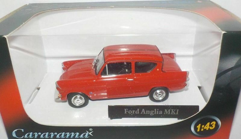 Ford Anglia Mk1 105E röd - skala 1:43