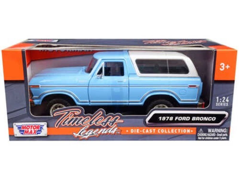 Ford Bronco hard top 1978 blå/vit - skala 1:24