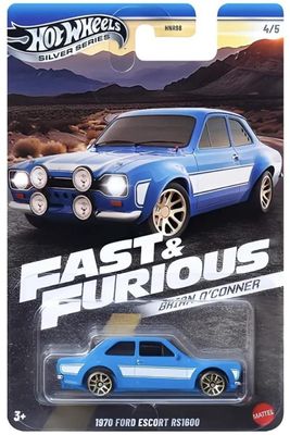 Ford Escort RS1600 1970 blå/vit F&F - Hot Wheels 1:64
